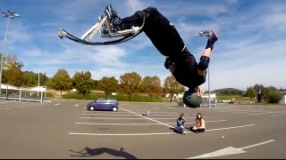 Échasses Urbaines  Jumping stilts  Powerbocking  Street freestyle amp Flat 2014 [upl. by Munford306]