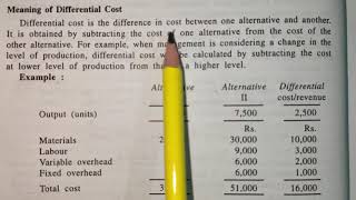 Differential Cost Analysis विभेदात्मक लागत विश्लेषण  Differential Costing विभेदात्मक लागत लेखांकन [upl. by Ayekim70]