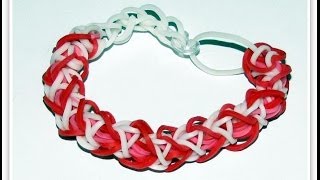 how to make heart shaped bracelet rainbow loom [upl. by Boardman]