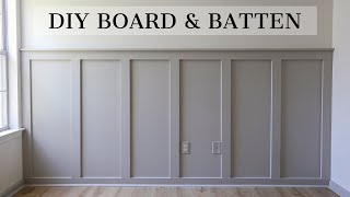 Easy DIY Board and Batten Wall  How to Install Wainscoting [upl. by Ginnifer]