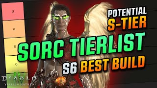 Sorc Tierlist Best Build T100  S6 VoH Diablo 4 [upl. by Nohshan121]