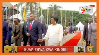 DP designate Kithure Kindiki and his Joyce Kithure walk into stage for swearingin [upl. by Eliga]