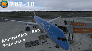 P3D V4Full Flight  KLM 78710  Amsterdam  San Francisco [upl. by Yung]