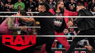 Jey and Jimmy Uso repel a Bloodline sneak attack Raw highlights Oct 28 2024 [upl. by Lein941]