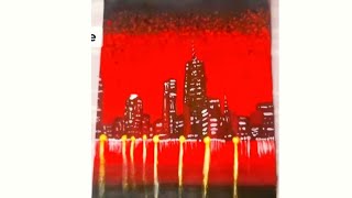 Autum cityscape painting  Acrylic painting for beginners  Step by step [upl. by Xonnel]