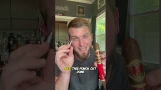 Cigar 101 How to punch cut a cigar with a pigtail 🐖 [upl. by Naujd]