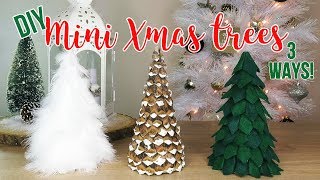 DIY Christmas Tree Decor  How to Make 3 Mini Tabletop Trees Affordable [upl. by Hortensa]