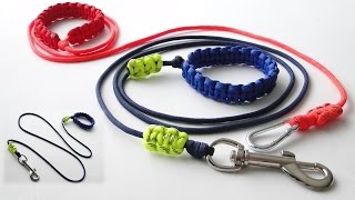 How to Make the Simplest Paracord Dog LeashAdjustable HandleBraceletSliding Reflective Markers [upl. by Mcclure860]