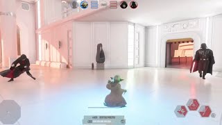 Fun little 1v2 duel Yoda vs Vader and Palps Battlefront 2 [upl. by Krid]