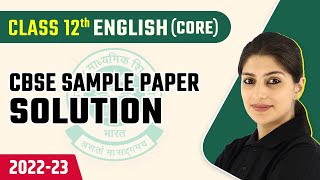 CBSE Sample Paper 2023  CBSE Sample Paper 2023 Class 12 English Core  CBSE Board Exam [upl. by Narcho]