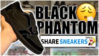 TRAVIS SCOTT BLACK PHANTOM JORDAN 1 LOW  REPLICA UNBOXING  ShareSneakers REVIEW  YOUNG G [upl. by Orest770]