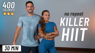 30 MIN CARDIO HIIT Workout  Full Body No Equipment No Repeats [upl. by Eirrej]