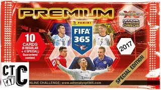 UNBOXING 1 3 SOBRES PREMIUM ADRENALYN XL FIFA 365 2017 LIMITED EDITION PANINI Trading Card Game [upl. by Ardnekal]