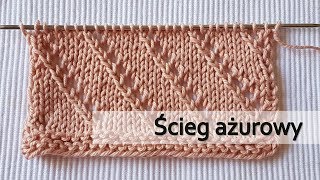 Prosty ścieg wzór ażurowy na druty Knitting stitch [upl. by Griffie612]