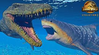 Megalodon vs Mosasaurus quotHUNT amp FIGHTquot vs ALL Marine Reptiles [upl. by Silirama]