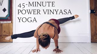 POWER VINYASA YOGA FLOW  45Minute Yoga Sequence  CAT MEFFAN [upl. by Noiemad]