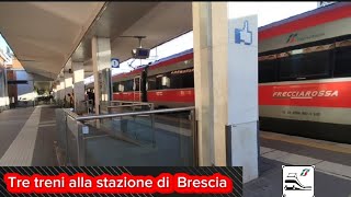 🚉 Tre treni alla stazione di Brescia [upl. by Edrahs]