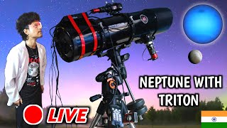 See Neptune Live Through My Big Telescope 8th Planet Opposition from india 2023 [upl. by Anawd]