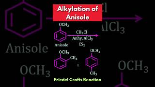 Alkylation of Anisole  Friedel Crafts Alkylation shorts [upl. by Melia]