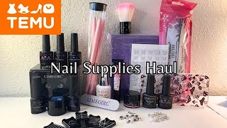 TEMU NAIL SUPPLY HAUL  CAT EYE GEL POLISH NAIL CHARMS NAIL ART SUPPLIES [upl. by Ahsilif]