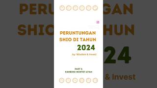 Peruntungan shio 2024 part 2 Kambing Monyet Ayam [upl. by Naujid442]