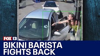 Seattle bikini barista responds to customers threats by smashing windshield  FOX 13 Seattle [upl. by Etsirk]