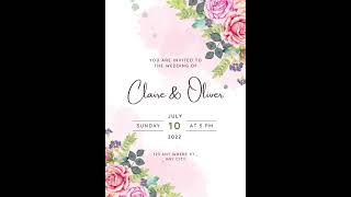 Digital Animated Invitation with RSVP  Pink Floral Wedding Invitation  evitesme [upl. by Randie]