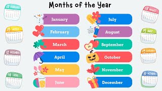 Months of the Year for Kids  Learn Month Names in English  January February and More Kids Stuffz [upl. by Nelrac]