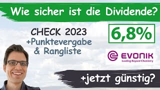 68 Dividende sicher EVONIK Aktienanalyse 2023 DividendenSicherheitscheck günstig bewertet [upl. by Lindeberg602]