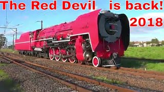 SOUTH AFRICAN STEAM RED DEVIL SAR CLASS 26 3450 Steams again from WORCESTER to UNITY 2018 [upl. by Surdna]