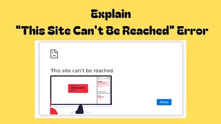 Explain quotThis Site Cant Be Reachedquot Error [upl. by Salocin]