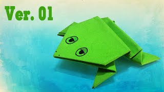 Kids easy origami  How to make a jumping frog ver1 [upl. by Ina932]