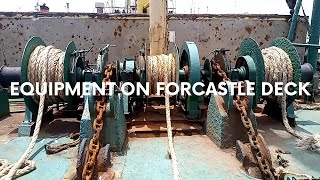 Equipment On Forecastle Deck KM Tresnawati Ship [upl. by Thorrlow785]