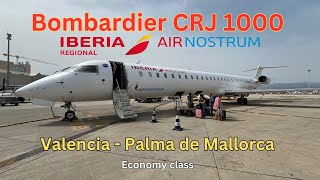 TRIPREPORT IBERIA opb Air Nostrum Economy Valencia VLC  Mallorca PMI Bombardier CRJ1000 [upl. by Rellek]