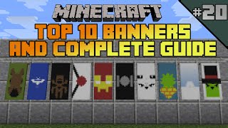 Minecraft top 10 banner designs Ep 20 With tutorial [upl. by Aicinod418]