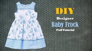 Diy Designer Baby Frock For 3 year baby girl Cutting And Stitching Full Tutorial [upl. by Sternlight]