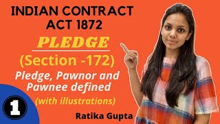 Section172 Pledge Pawnor Pawnee defined Contract Act 1872 [upl. by Senzer]