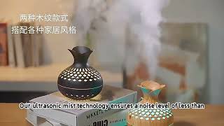 Portable Humidifier 7 Color Led Night Light USB Wood Grain Ultrasonic Mist Air Humidifier For Home O [upl. by Samale]