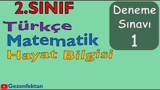 2 Sınıf Deneme Sınavı 1 1 Deneme Sınavı Türkçe Matematik ve Hayat Bilgisi  25 Soru [upl. by Lamarre567]