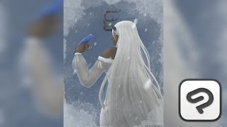 Timelapse quotDepths of a Frigid Winterquot Huion【Season Personification Drawing Contest】 [upl. by Idonna]