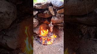 We bush crafted a WATERWHEEL to turn our food shelter bushcraft [upl. by Oznola]