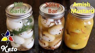 Easy Pickled Eggs – Classic Bar Style Amish Mustard Dill and Garlic – keto low carb snack [upl. by Dita759]