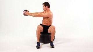 How to Do Seated Twist on Exercise Ball  Ab Workout [upl. by Naraa]