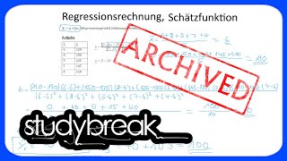 ARCHIVIERT Regressionsrechnung Schätzfunktion  Deskriptive Statistik [upl. by Xenos910]