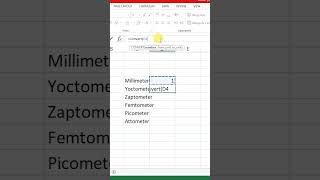 Convert Millimeter into Yoctometer in Microsoft Excel yoctometer excel shorts [upl. by Johansen531]