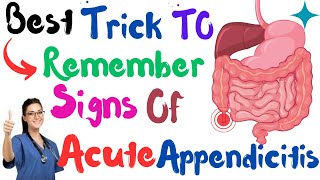 Best Trick To Remember Signs Of Acute Appendicitis Health Nepal  Medical Student HASN AHWANM [upl. by Laurens489]