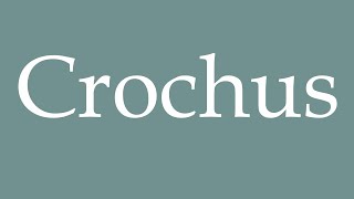 How to Pronounce Crochus Correctly in French [upl. by Gerk]