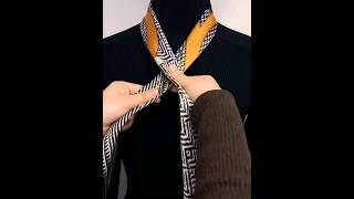 How to make a tie from a scarf girls shorts youtubeshorts [upl. by Aihsi]