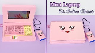 How to make Toy Laptop Phone Holder With paperFor online classDIY Stationery Organizer [upl. by Doownil404]