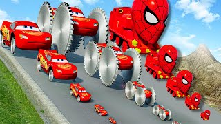 TRANSPORTING PIXAR CARS amp FRUITS WITH COLORED amp JOHN DEERE vs CLAAS vs TRACTORS  BeamNGdrive [upl. by Oiliduab]